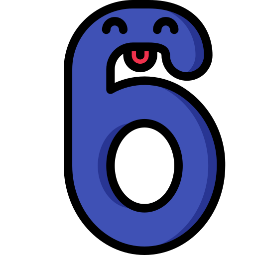 Number 6 Basic Miscellany Lineal Color icon