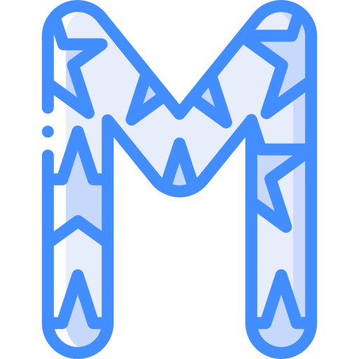 letra m Basic Miscellany Blue icono