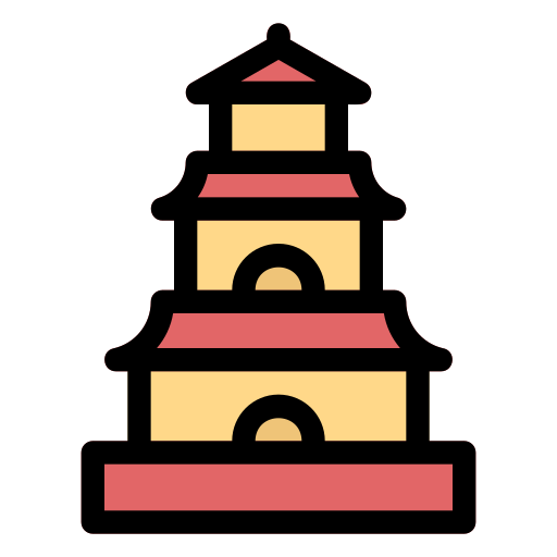 pagoda Generic Outline Color icono