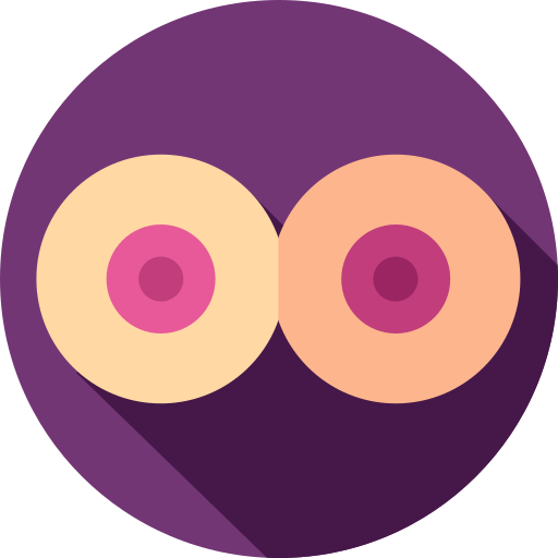 Boobs Flat Circular Flat icon
