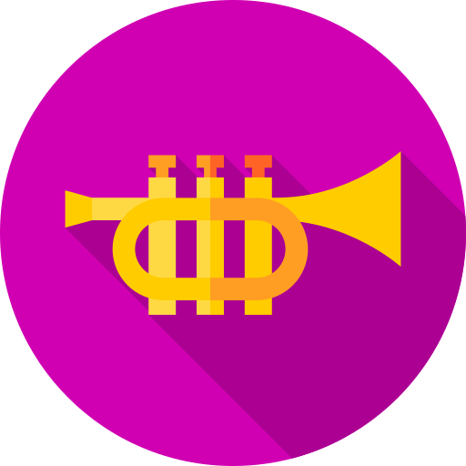 Trumpet Flat Circular Flat icon