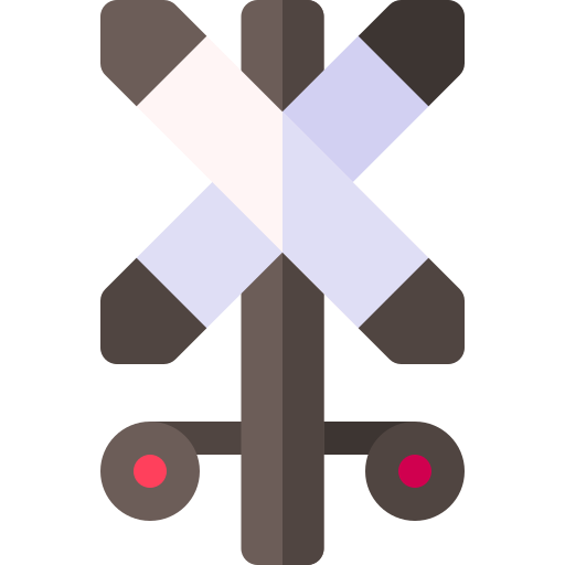 spoorwegovergang Basic Rounded Flat icoon