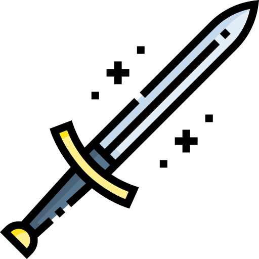 Épée Detailed Straight Lineal color Icône