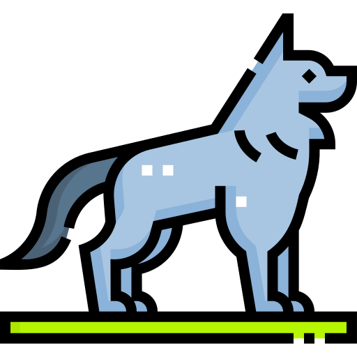 wolf Detailed Straight Lineal color icon