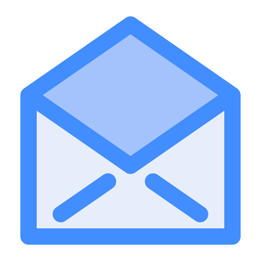 Open mail Generic Blue icon
