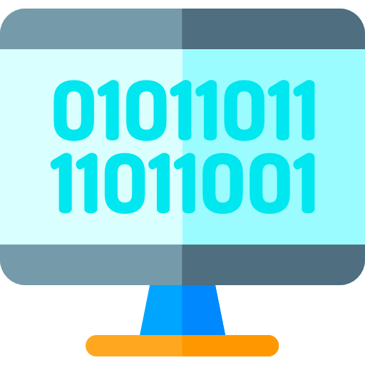 código binario Basic Rounded Flat icono