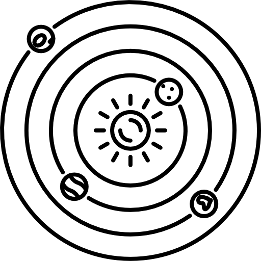sistema solar Coloring Lineal icono