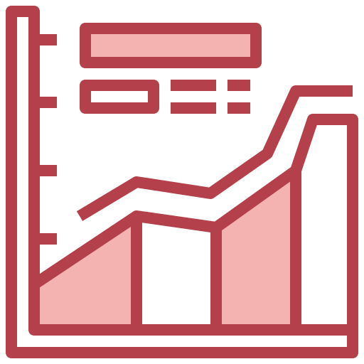 Area chart Surang Red icon