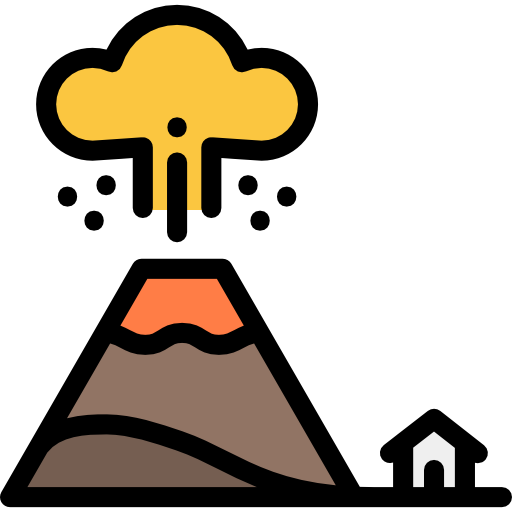 火山 Detailed Rounded Lineal color icon