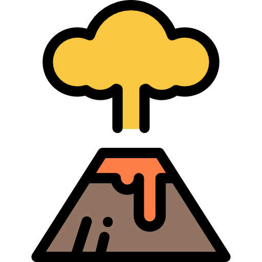 火山 Detailed Rounded Lineal color icon