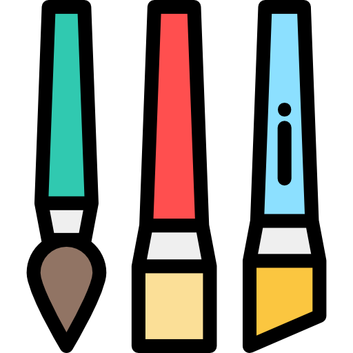 Brushes Detailed Rounded Lineal color icon