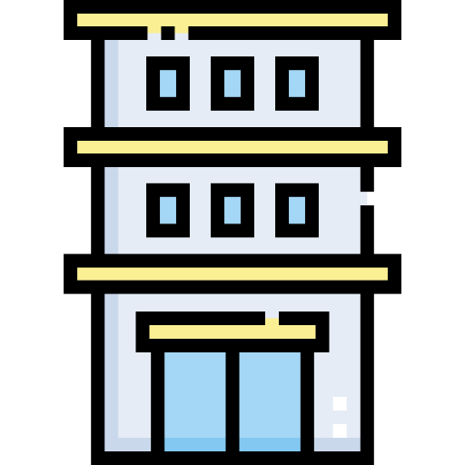 호텔 Detailed Straight Lineal color icon