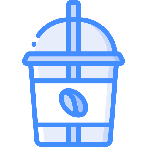 Iced coffee Basic Miscellany Blue icon