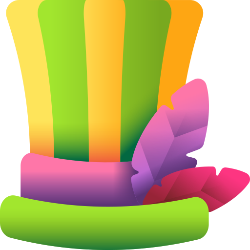 sombrero de copa 3D Color icono