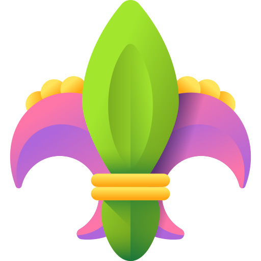 flor de lis 3D Color icono