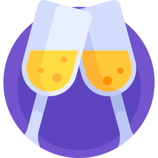 Бокал для шампанского Detailed Flat Circular Flat иконка