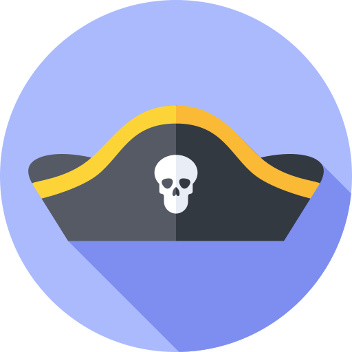 해적 모자 Flat Circular Flat icon