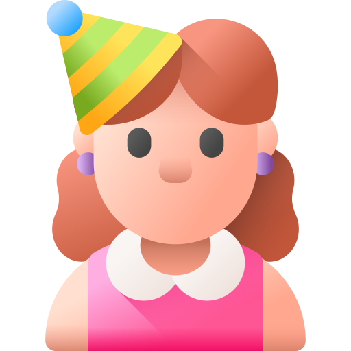 urodzinowa dziewczyna 3D Color ikona