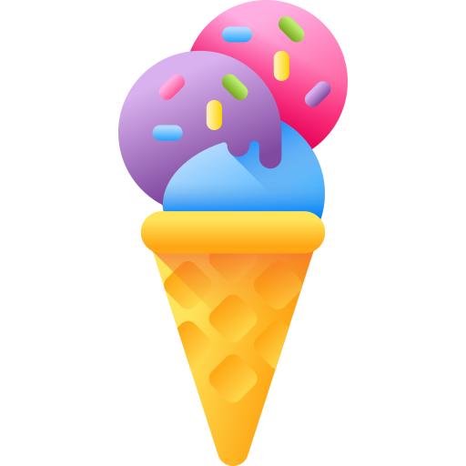 cucurucho de helado 3D Color icono