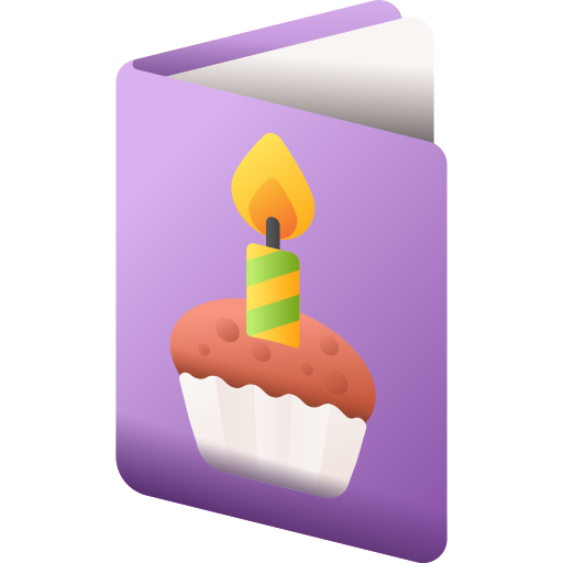 carte d'anniversaire 3D Color Icône