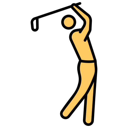 joueur de golf Generic Outline Color Icône