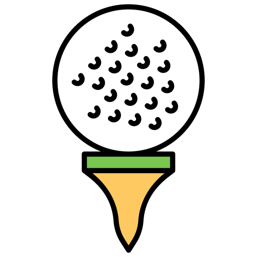 Мячик для гольфа Generic Outline Color иконка