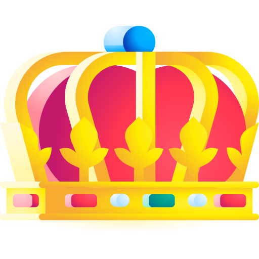 Crown 3D Toy Gradient icon