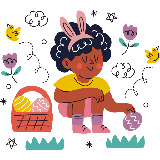 Pascua de resurrección Doodle Hand Drawn Flat icono