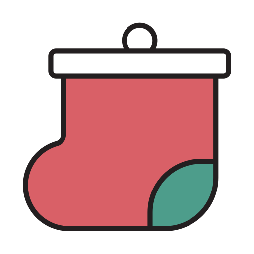 クリスマスソックス Generic Thin Outline Color icon