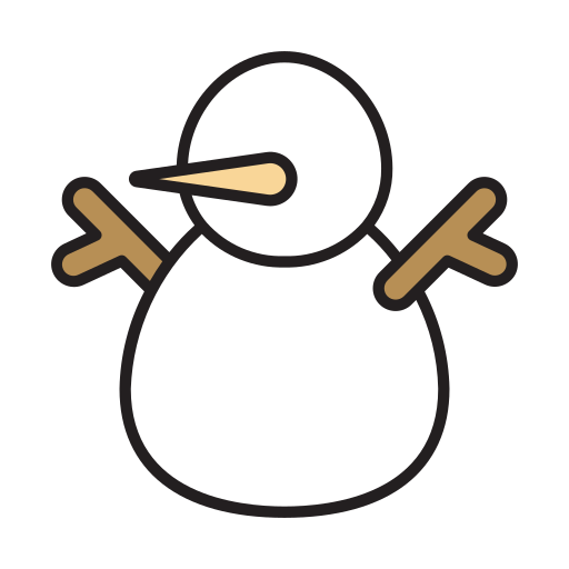 sneeuwman Generic Thin Outline Color icoon