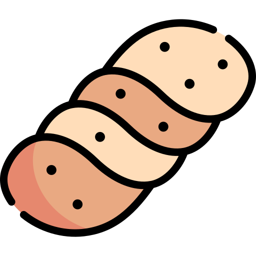 Fried dough Kawaii Lineal color icon