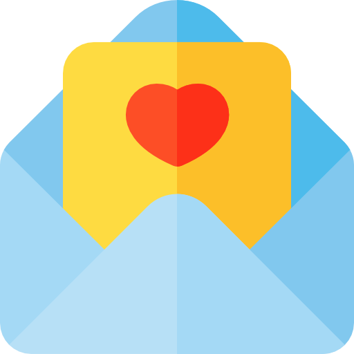 carta de amor Basic Rounded Flat icono