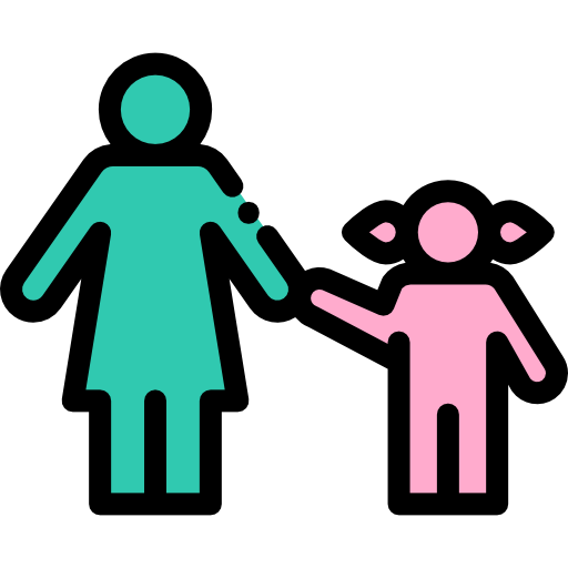 moeder en dochter Detailed Rounded Lineal color icoon