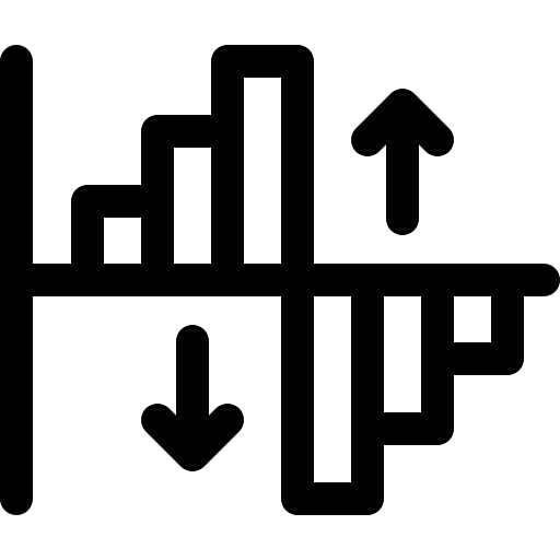 staafdiagram Basic Rounded Lineal icoon