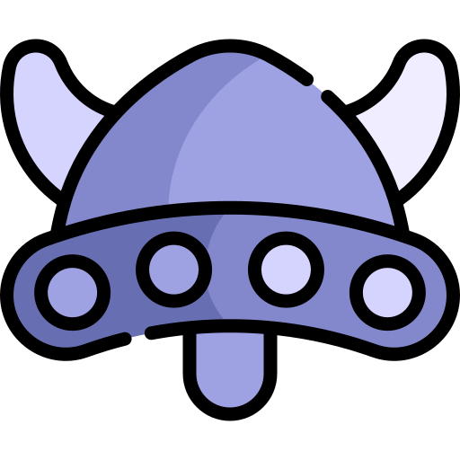 Шлем викинга Kawaii Lineal color иконка
