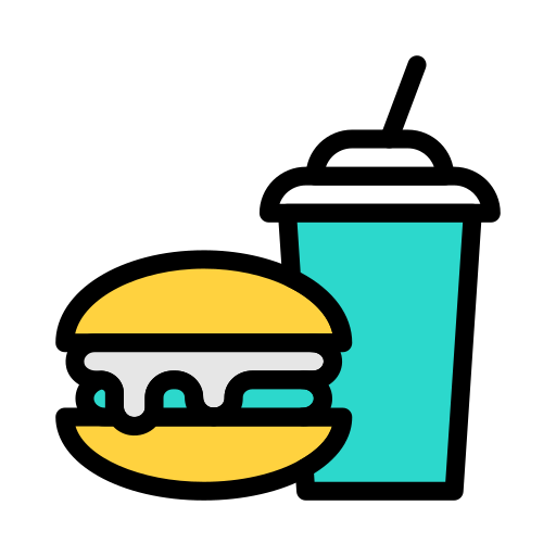 Fast food Vector Stall Lineal Color icon