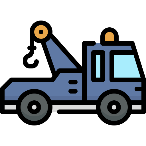 camión de remolque Generic Outline Color icono