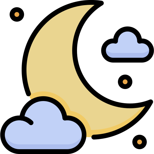 曇りの夜 Generic Outline Color icon