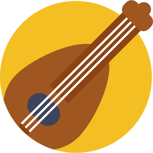 chitarra Detailed Flat Circular Flat icona