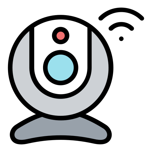 webcam Generic Outline Color icona