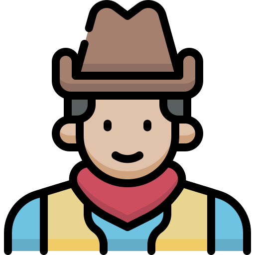 cowboy Generic Outline Color icona