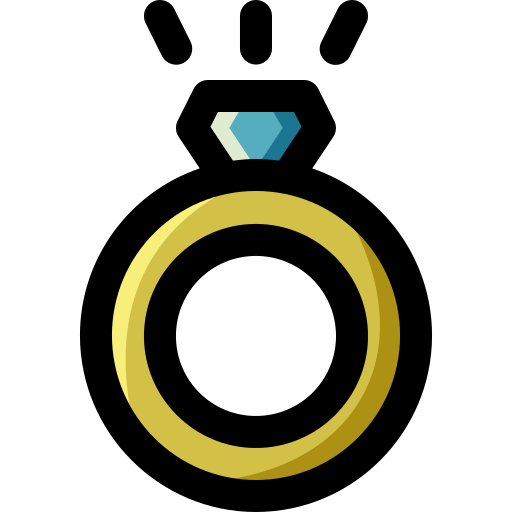 anillo de diamantes Generic Outline Color icono