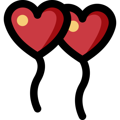 Воздушный шар в форме сердца Generic Outline Color иконка