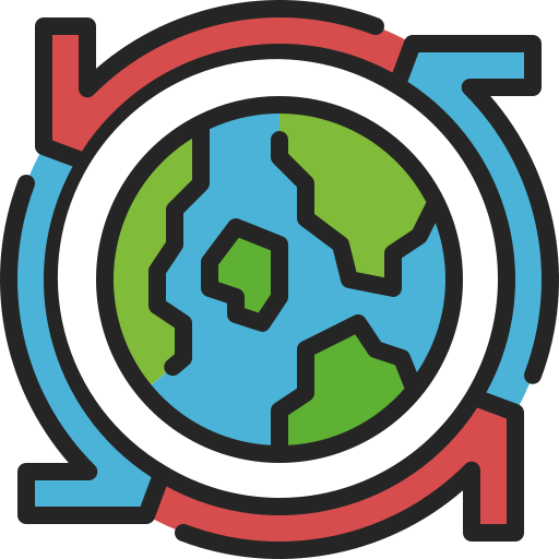 地球の自転 Generic Outline Color icon