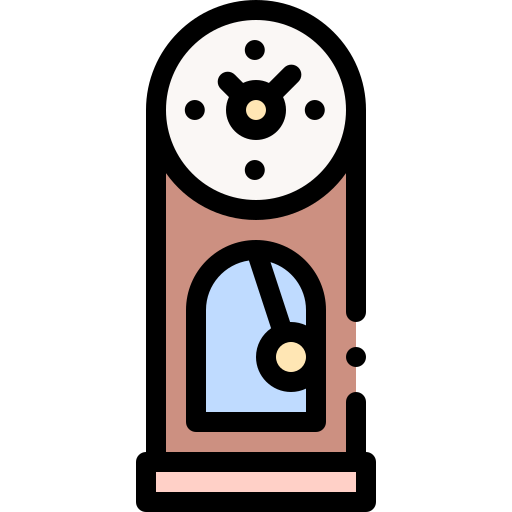 Grandfather clock Detailed Rounded Lineal color icon