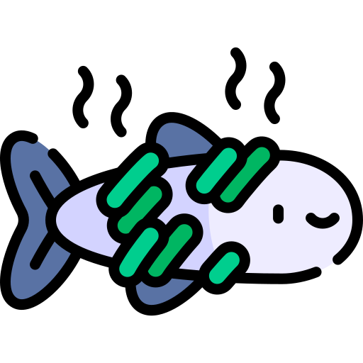 蒸し魚 Kawaii Lineal color icon