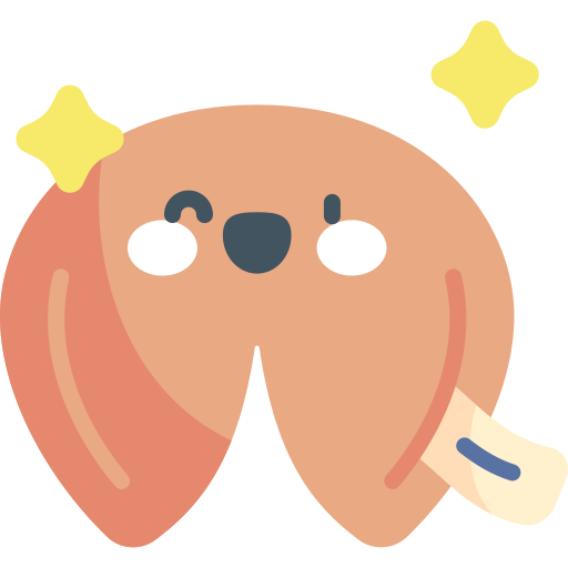 Fortune cookie Kawaii Flat icon