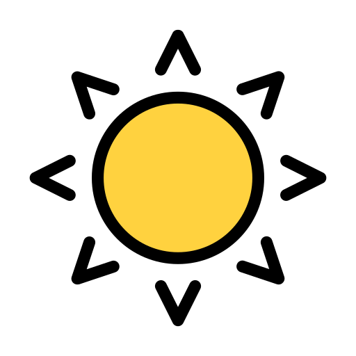 Sun Vector Stall Lineal Color icon