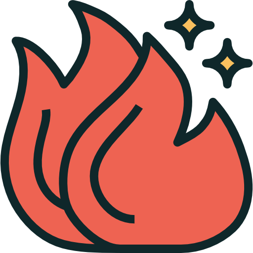 燃えた Becris Lineal color icon