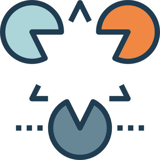gráfico circular Becris Lineal color icono